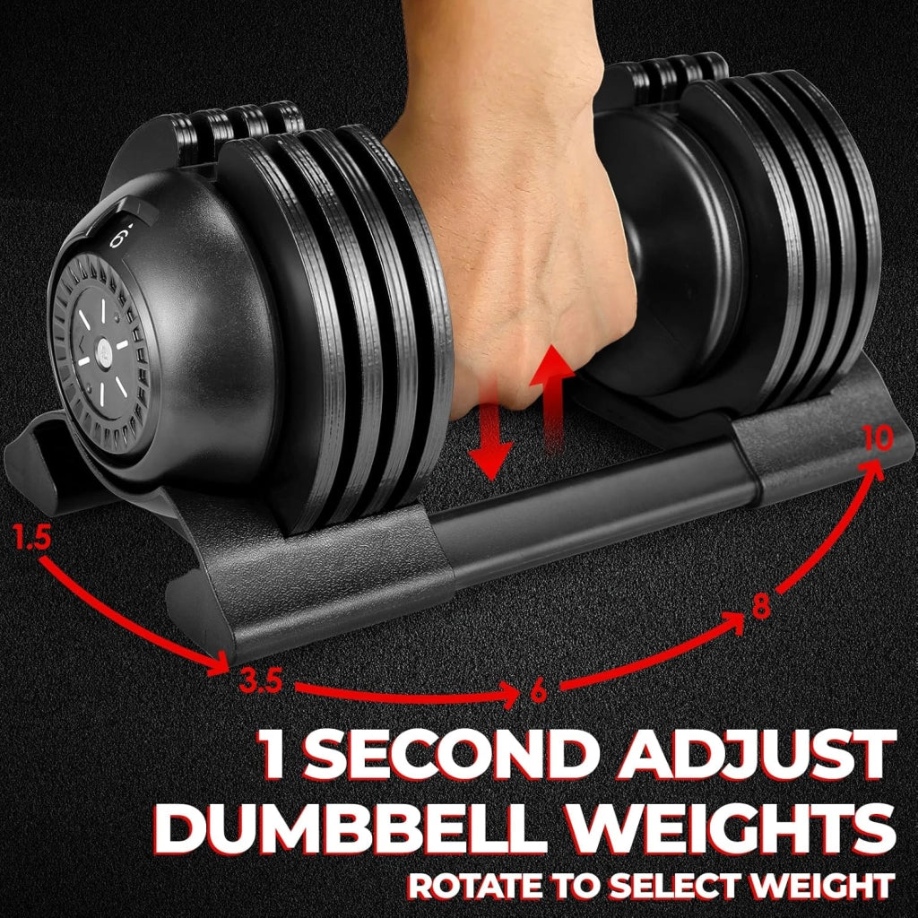 Manubri Regolabili 10kg 20kg 24kg, Set Manubri Componibili con 5 Pesi in 1, Manubri Regolabili Salvaspazio per Allenamento a Casa