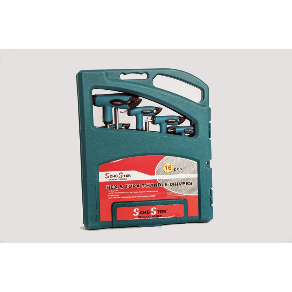 Trade Shop - Set 16 Pz Chiavi Kit Chiave A T Esagonali E Torx Lunghe Valigetta Professionali -
