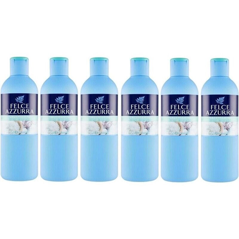 SET 6 FELCE AZZURRA BAGNODOCCIA SALI MARINI PROFUMO RIGENERANTE IDRATA LA PELLE 650 ML