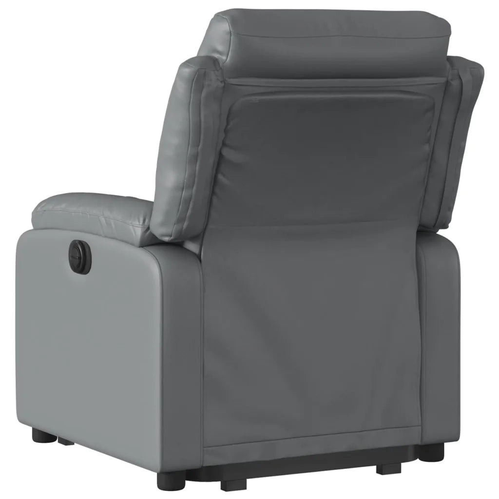 Poltrona Alzapersona Reclinabile Grigio in Similpelle 3205045