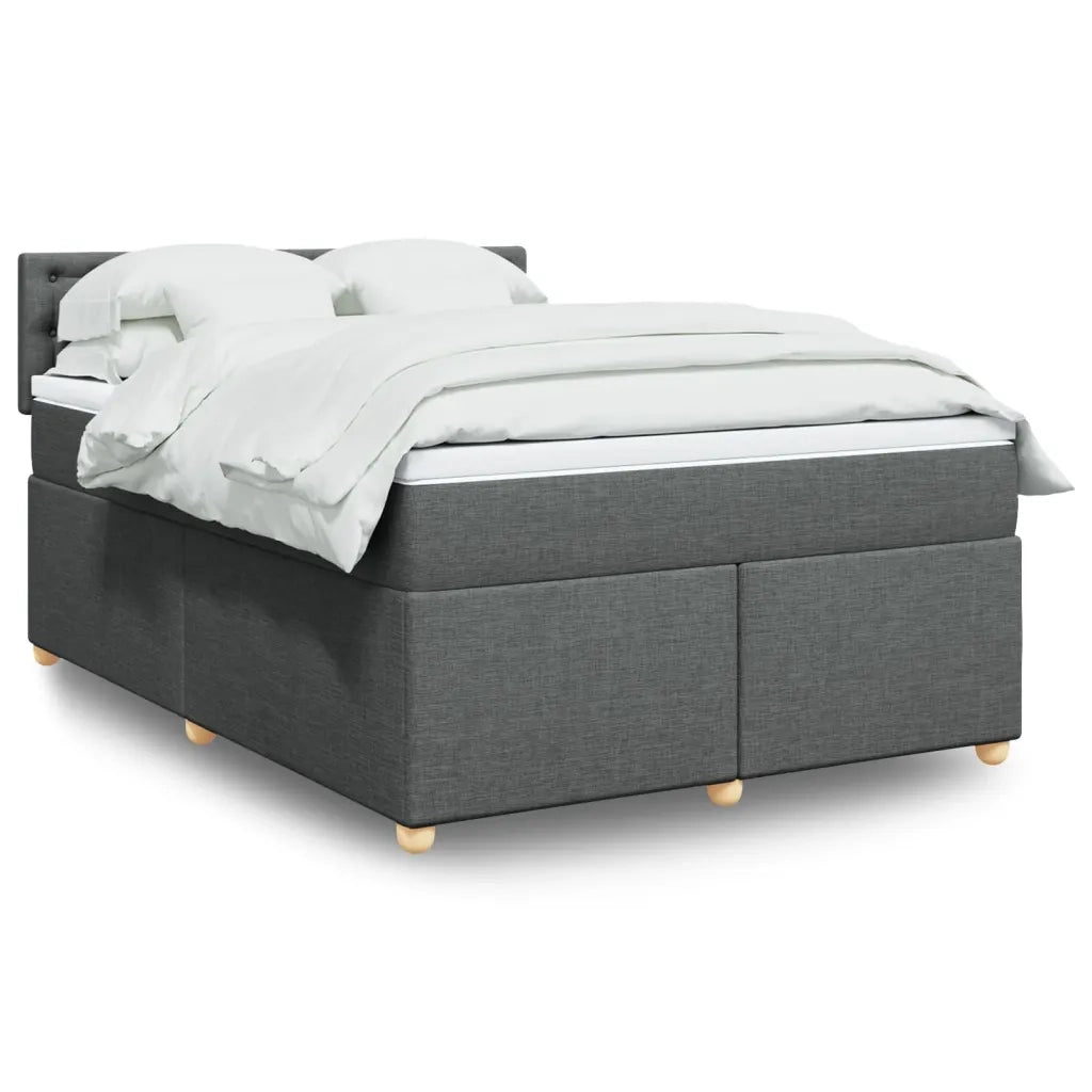 vidaXL Giroletto a Molle con Materasso Grigio Scuro 160x200 cm Tessuto