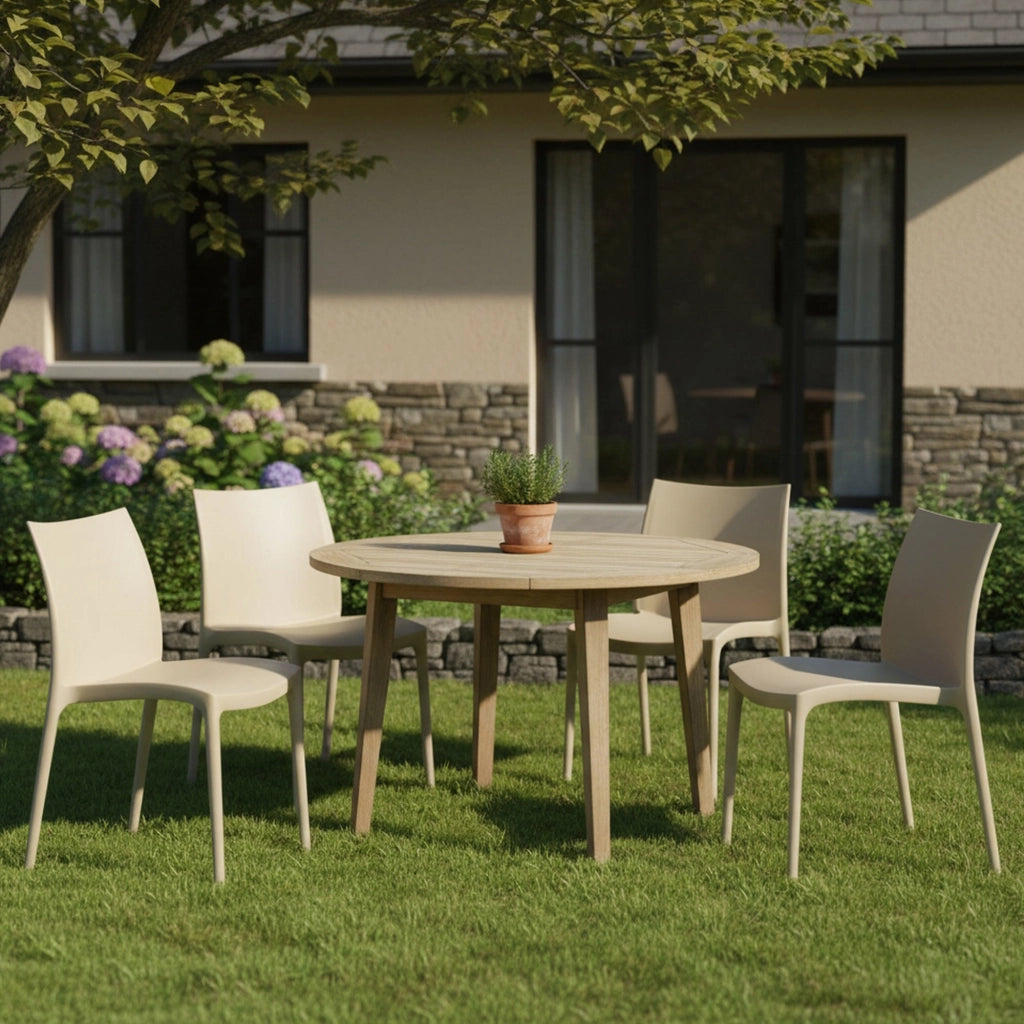Grover, Sedia da Esterno 4 Sedie Made in Italy, Beige