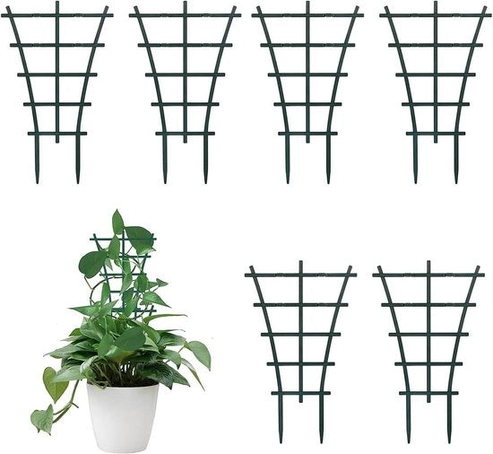 Lattice in plastica per piante di rampicanti 6 pezzi verde scuro
