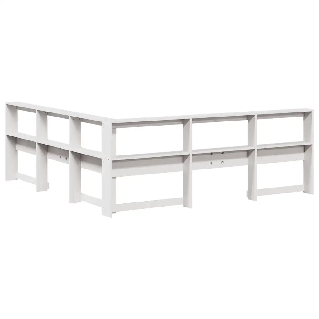 Testiera libreria a L-Testata contenitore 180 cm in Legno Massello di Pino