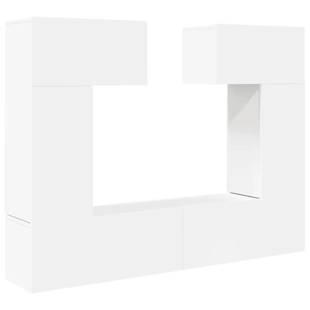 Set Mobili TV 6 pz Bianco in Truciolato cod mxl 33899