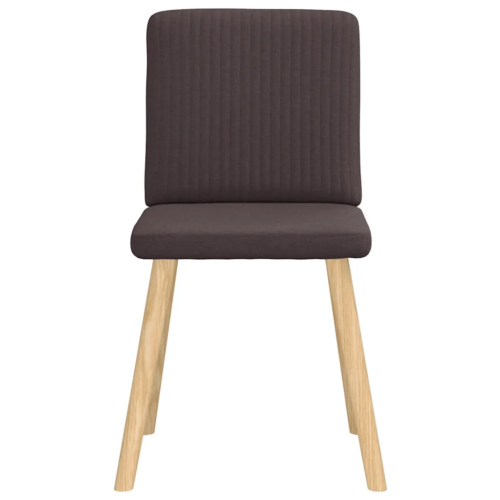 Sedie da Pranzo 4 pz Marrone Scuro in Tessuto 3315301