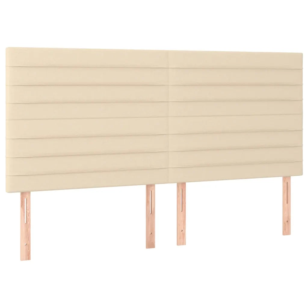 Letto a Molle con Materasso e LED Crema 160x200 cm in Tessuto
