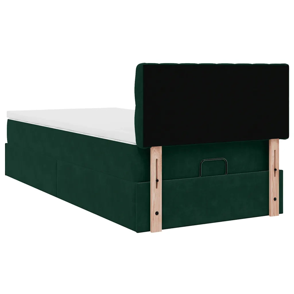 Struttura Letto Pouf con Materasso 100x200 cm Velluto 3312677