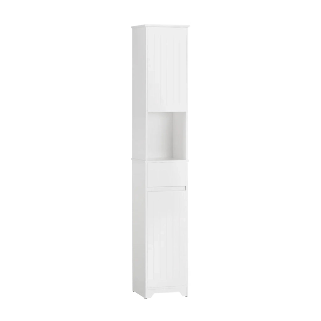 Mobile Alto Mobile A Colonna Bagno Salvaspazio Colonna Bagno Con 2 Armadietti E 1 Vano Aperto 30x30x170cm BZR109-W SoBuy