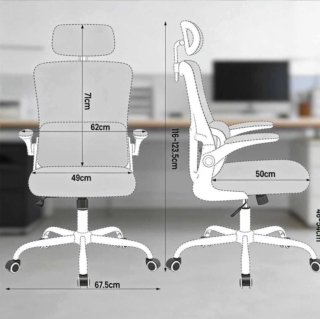 Sedia da ufficio ergonomica rosa con rete e ruote