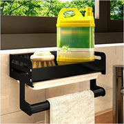 Organizzatore per vasca da bagno per cucina, bagno, lavabo, organizzatore, con vaschetta di scarico per bagno, piani di lavoro, deposito, organizzatore da parete in metallo per cucina e bagno