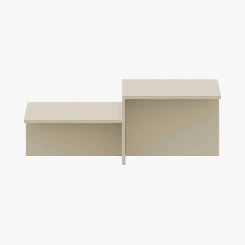 Tavolino da Salotto Taniena a Doppio Livello 100x55x35 cm Color Avena Oatmeal [en.casa]