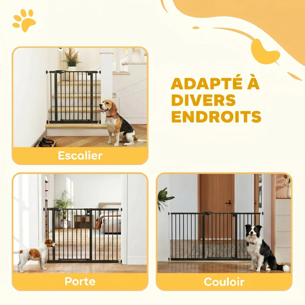 Cancelletto di Sicurezza per Animali ¨C Xylo ¨C Chiusura Automatica Doppio Blocco Nero