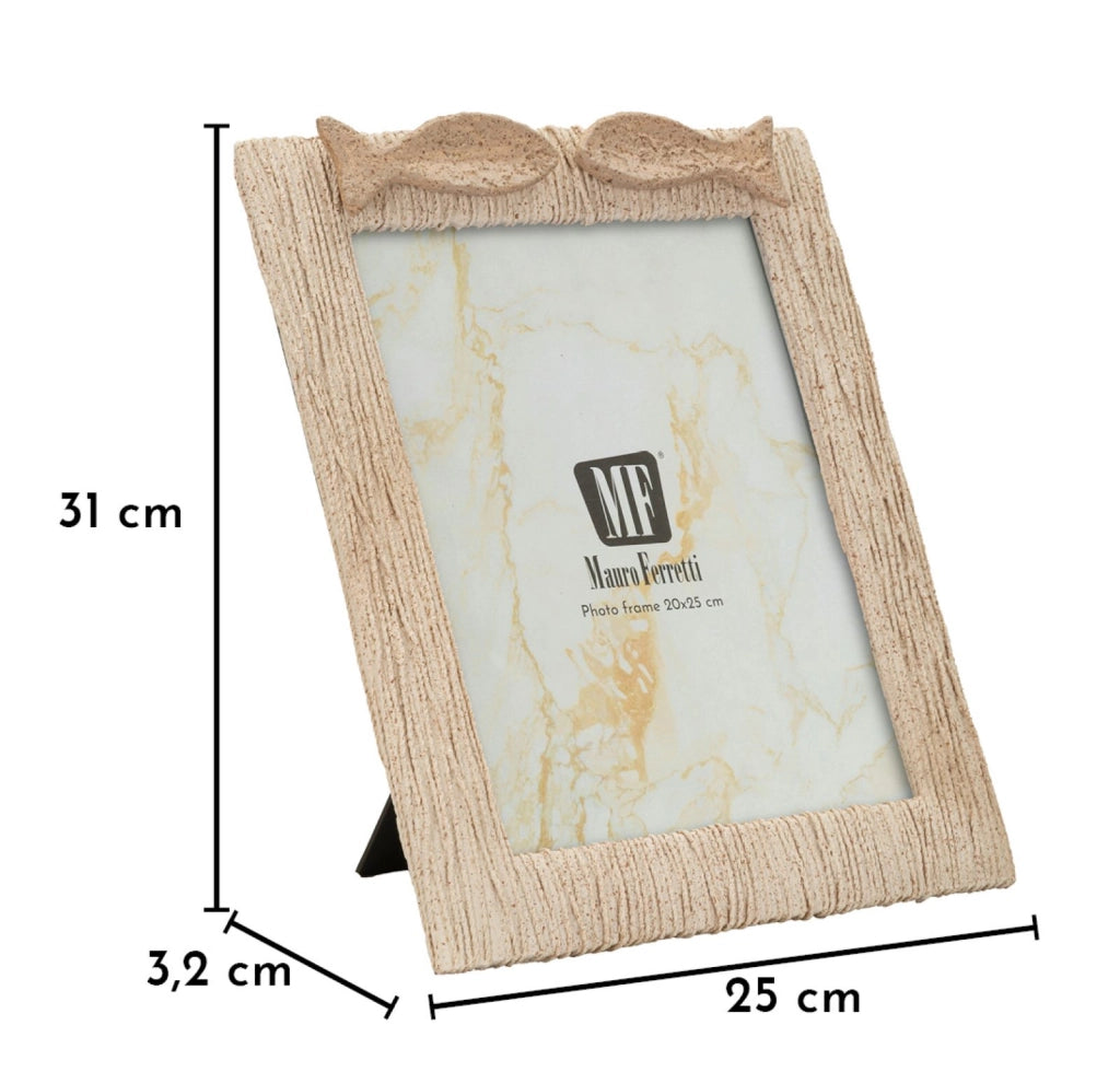 Cornice Sand 25x3,2x31 cm in Resina e Vetro Beige