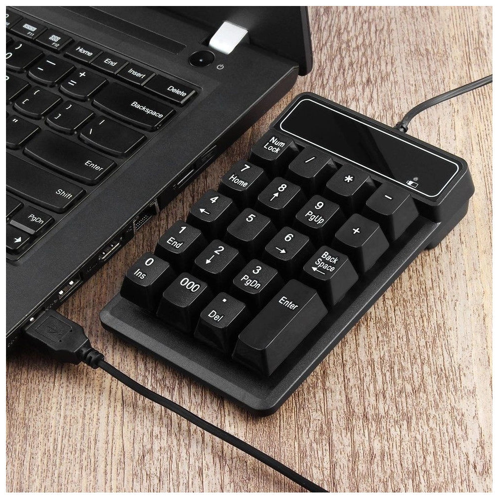 Trade Shop - Tastierino Numerico Usb Tastiera 19 Tasti Calcolatrice Per Pc Computer Notebook -