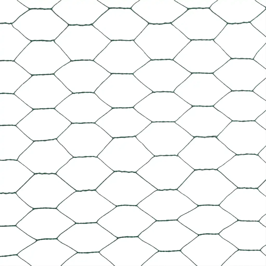 Recinzione in Rete per Pollaio in Acciaio e PVC 25x1,2 m Verde 143266