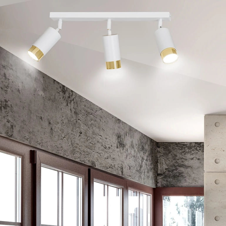 Plafoniera Emibig Hiro 3xGU10 bianco/ottone a barra regolabile