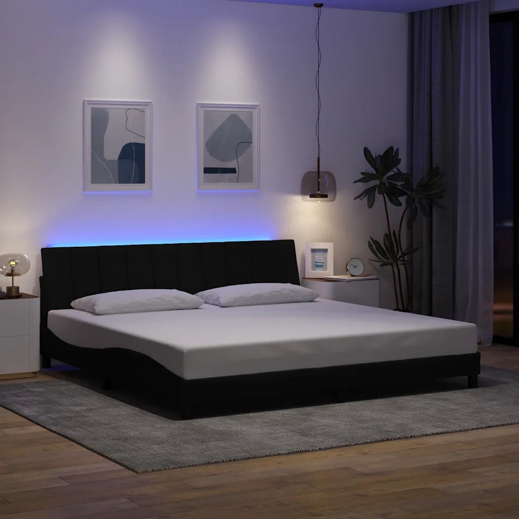 Giroletto senza Materasso Hanko Nero 200x200 cm in Tessuto 3310484
