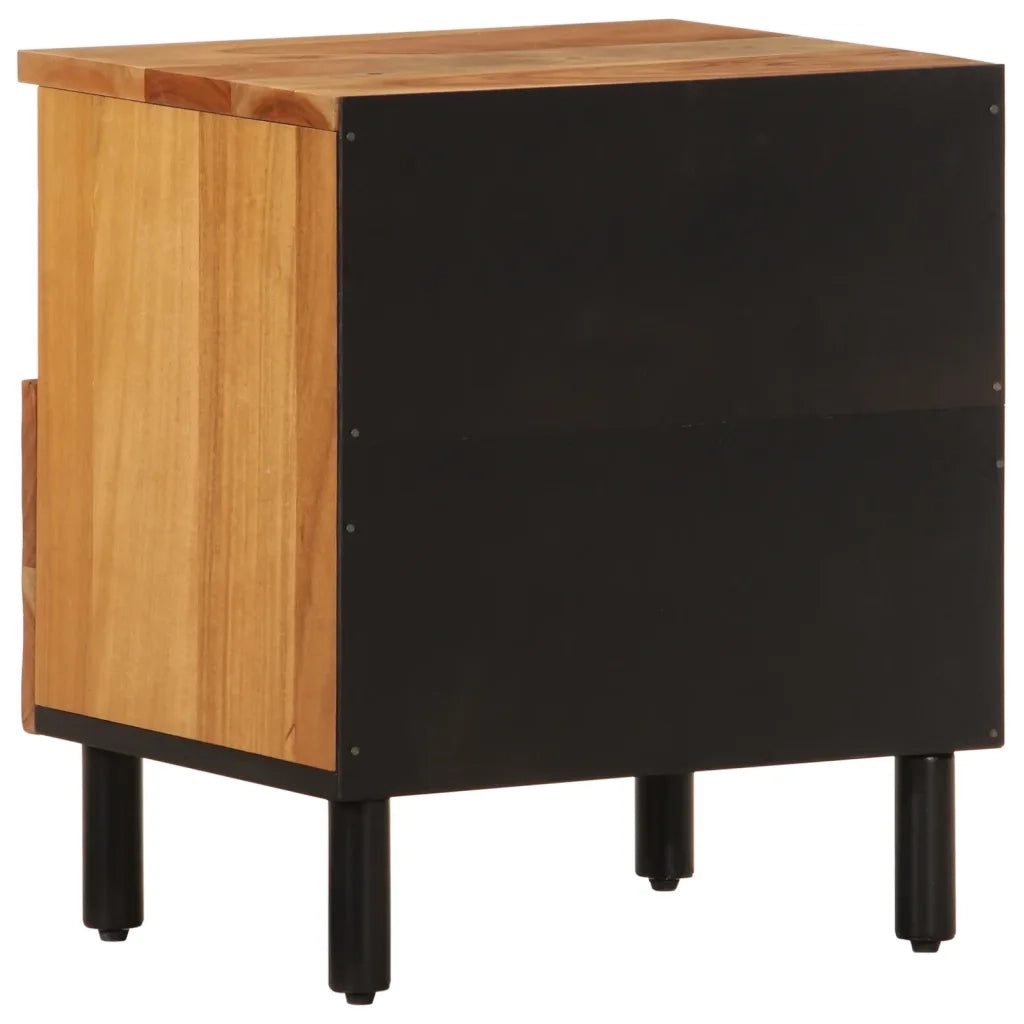 Comodino-Tavolino da notte 40x33x46 cm in Legno Massello di Acacia 862753