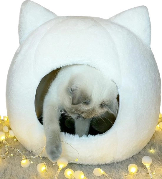 Letto per gatti, letto per piccoli cani, pieghevole, 38x 38 x 35 cm, materasso soffice, felpa in pelo di velluto sintetico