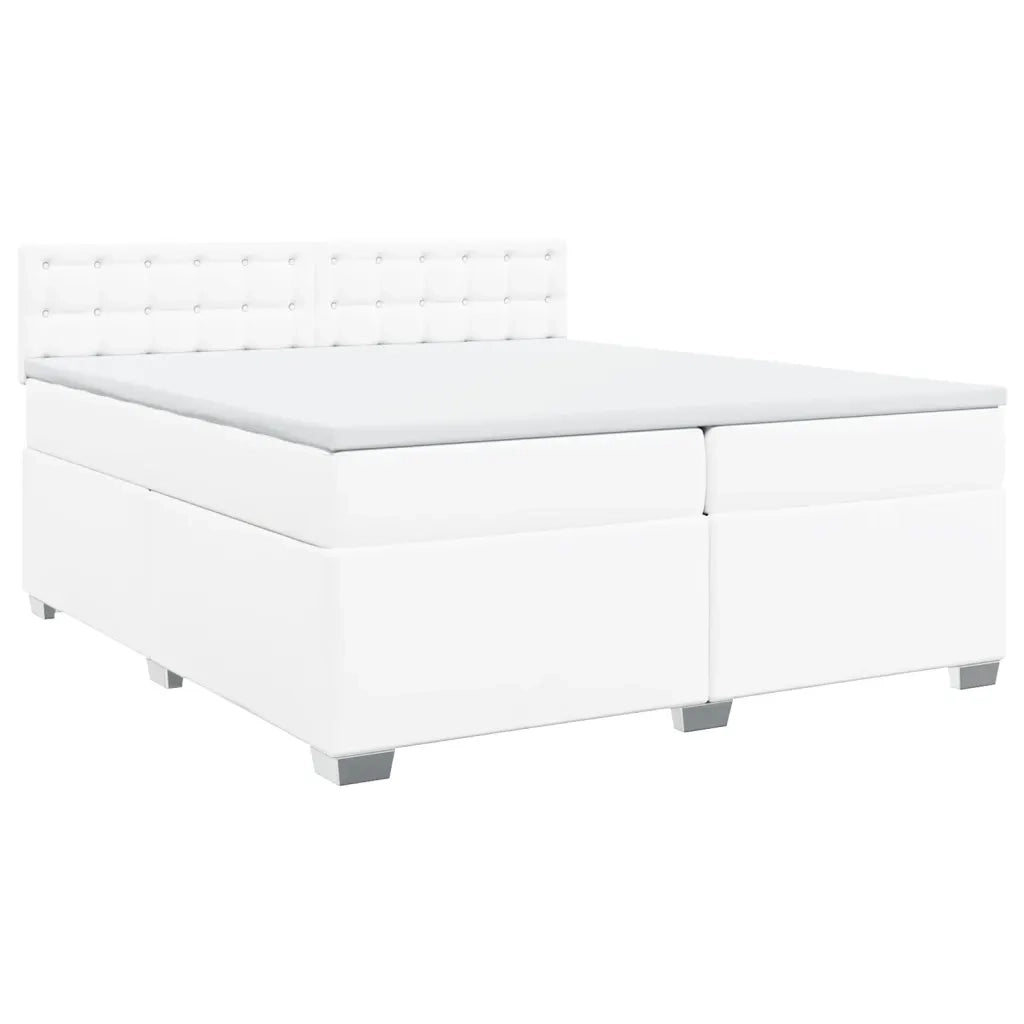 Giroletto a Molle con Materasso Bianco 200x200cm in Similpelle 3288437