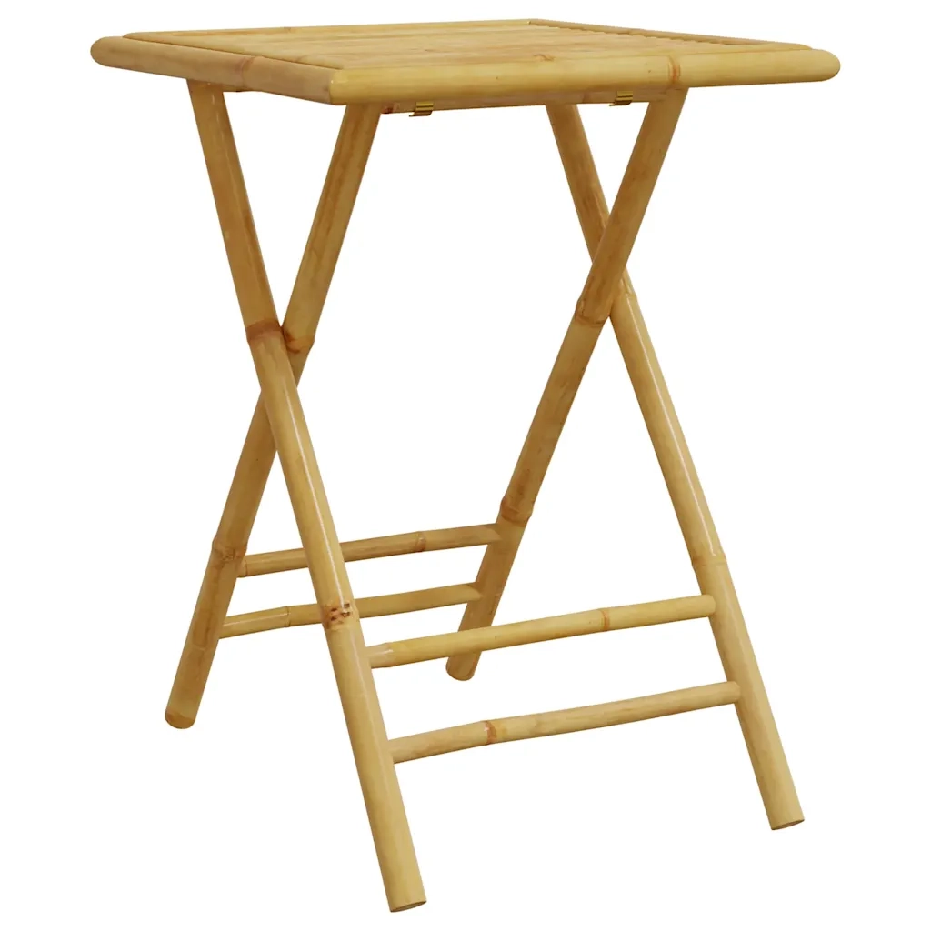 Set da Bistrot Pieghevole 3 pz | Set Salotto da Giardino Cuscini Bianco Crema in Bamb¨´