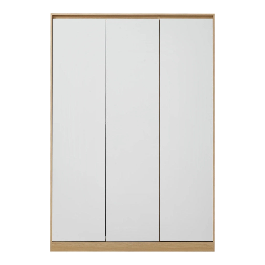 Armadio moderno per camera da letto mobile contenitore senza tempo con 4 ripiani MDF 176 x 120 x 52 cm effetto rovere bianco 03_0006363