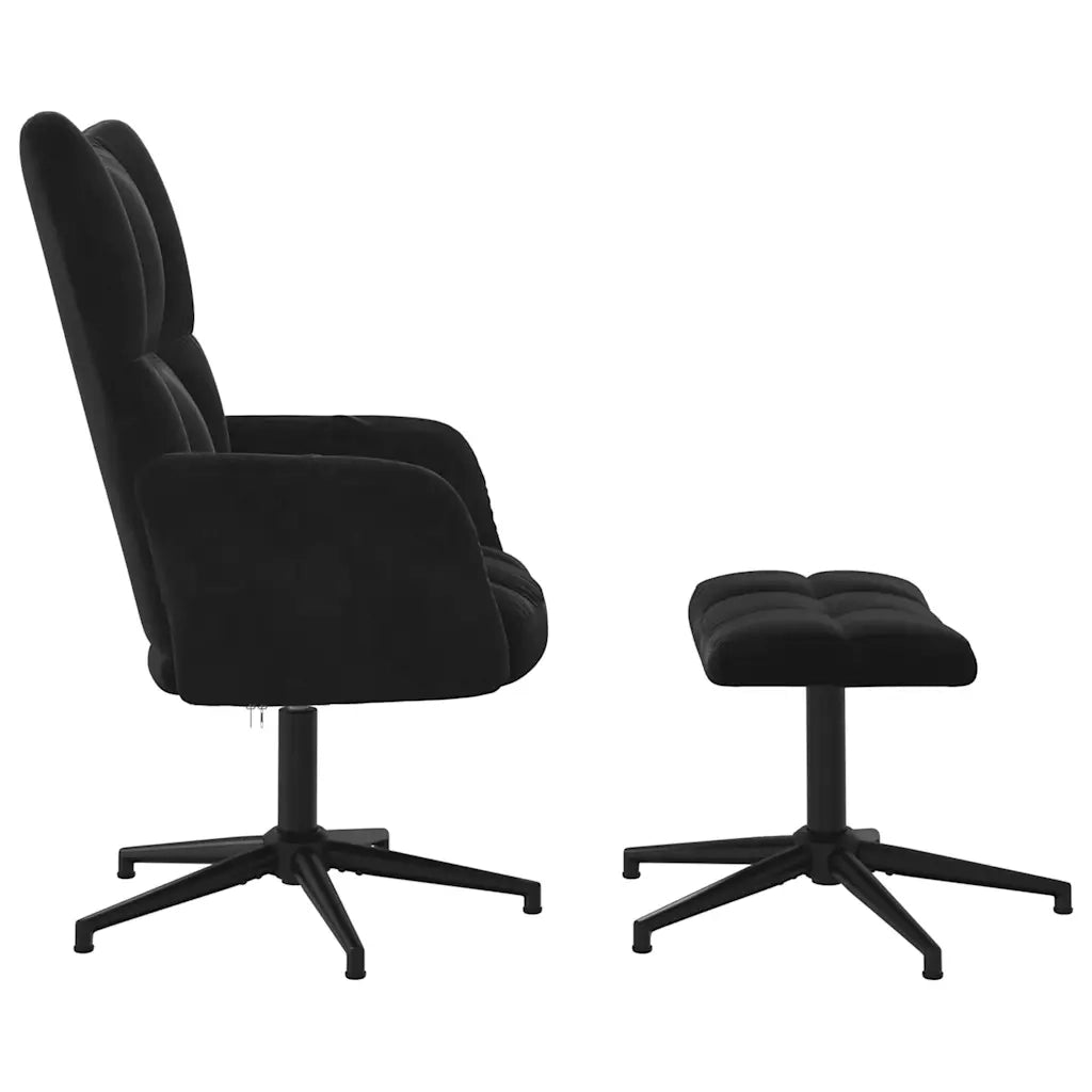 Poltrona Relax con Poggiapiedi Nera in Vellutocod mxl 120475