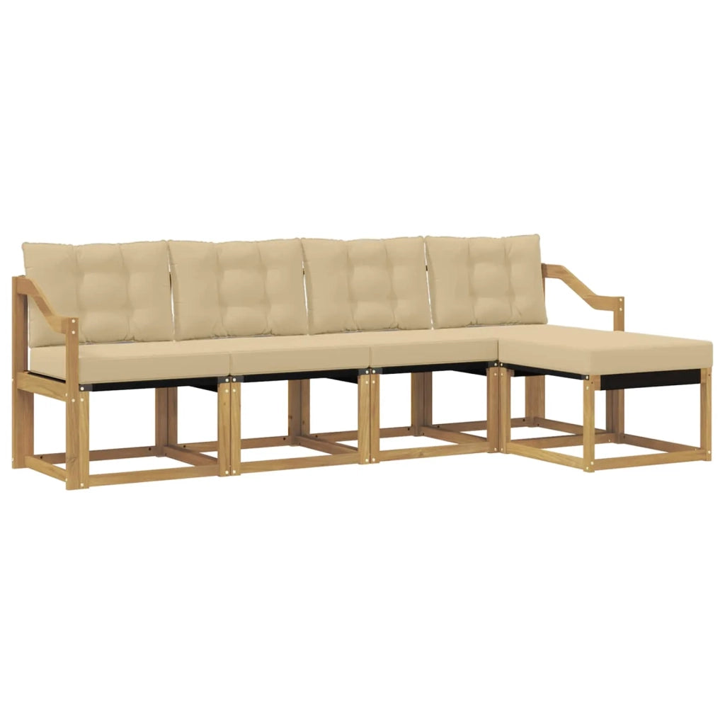 Set di divani da esterno 5 pz Bianco e Beige 3389391