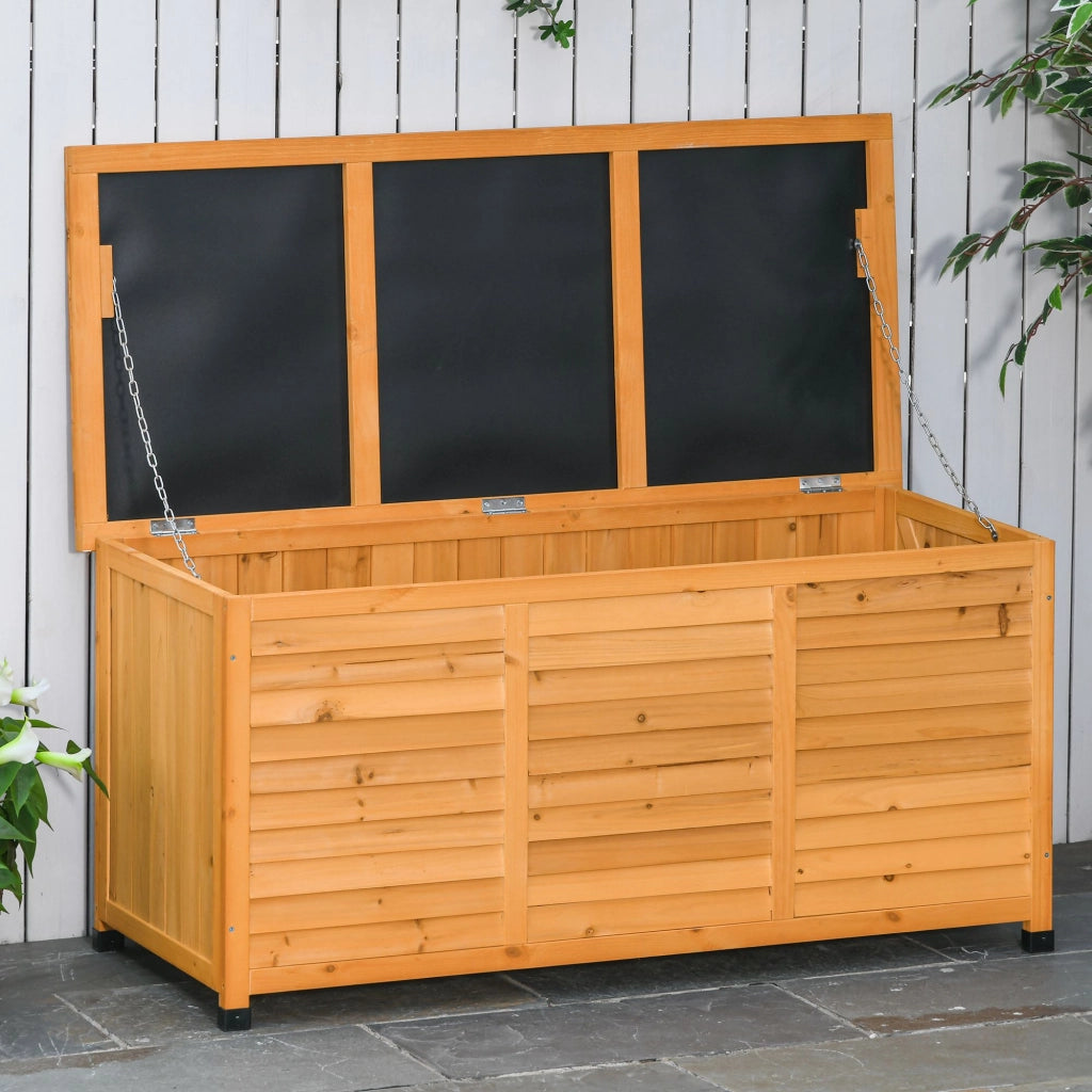 Cassa da giardino ¨C zephmum ¨C Massello 127x56x60 cm Giallo