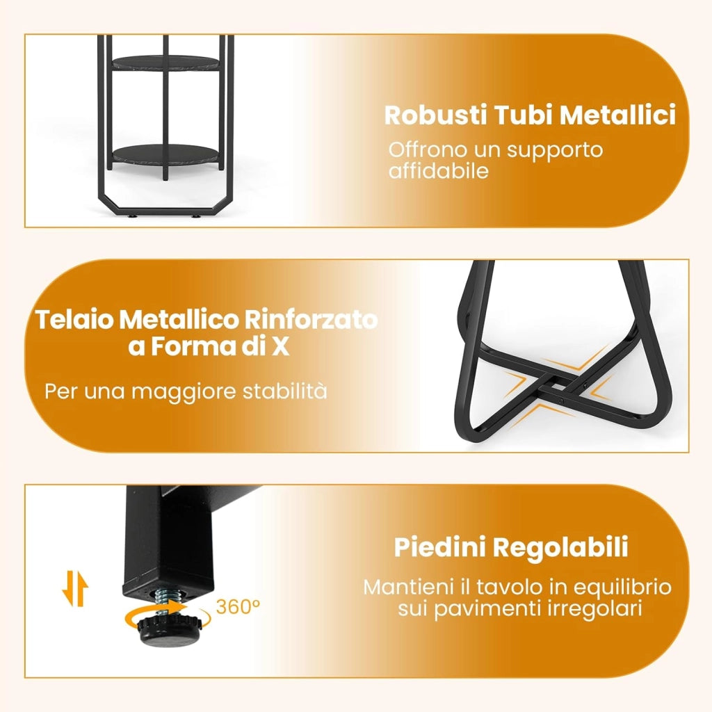 Set da Pranzo Industriale 3 Pezzi, Tavolo da Cucina in Legno con 2 Sgabelli e Ripiani Portaoggetti, Set da Pranzo Salvaspazio per Appartamenti, Cucina e Soggiorno (Nero)