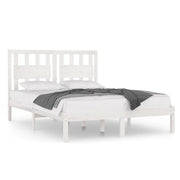 Letto matrimoniale | Letto per adulti | Giroletto Bianco in Legno Massello di Pino 120x200 cm
