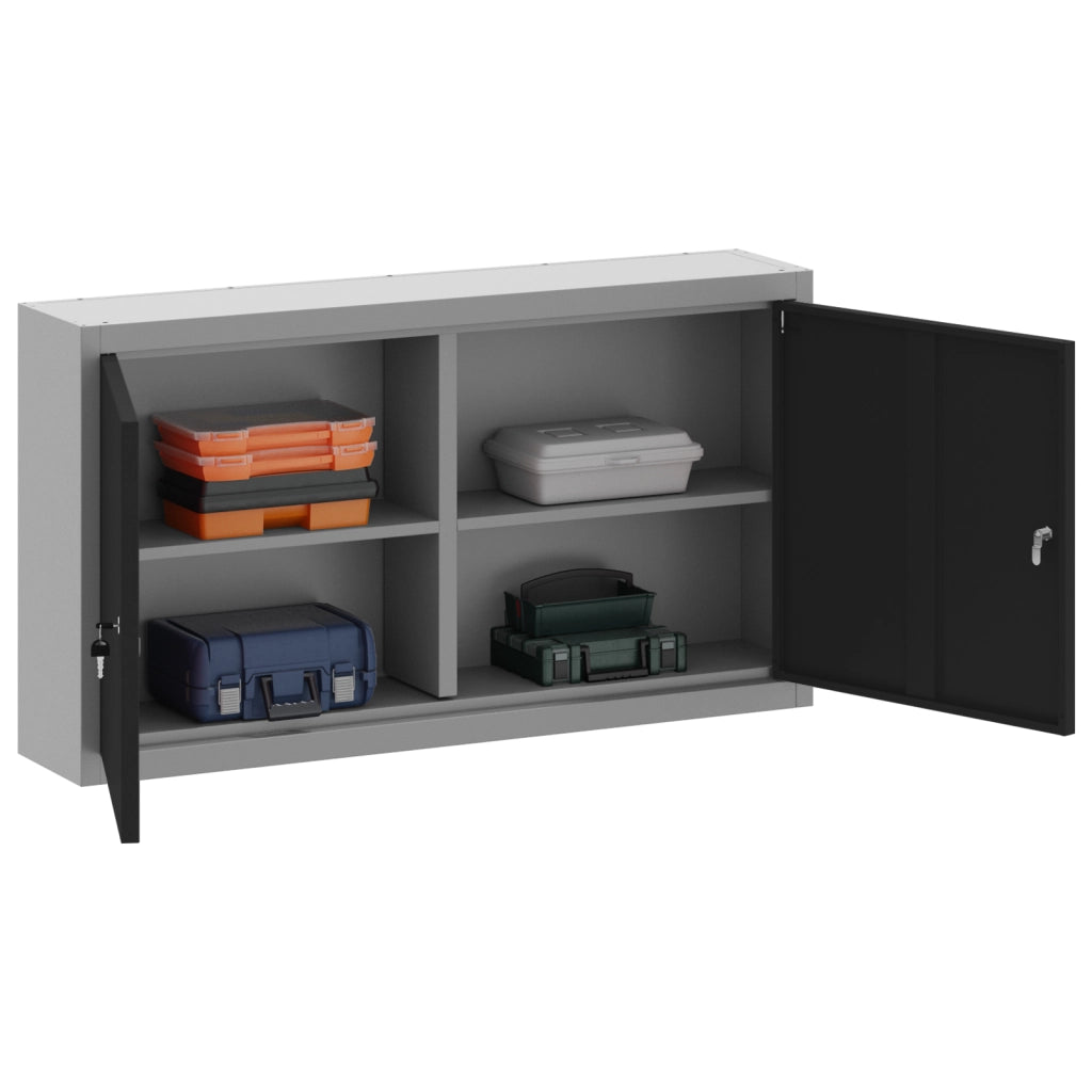 Armadio per attrezzi da parete  Nero 100x20x55 cm Acciaio