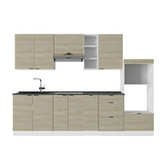 Cucina componibile Fame-Line Pannello in quercia/Bianco 280 cm, PL Antracite Vicco