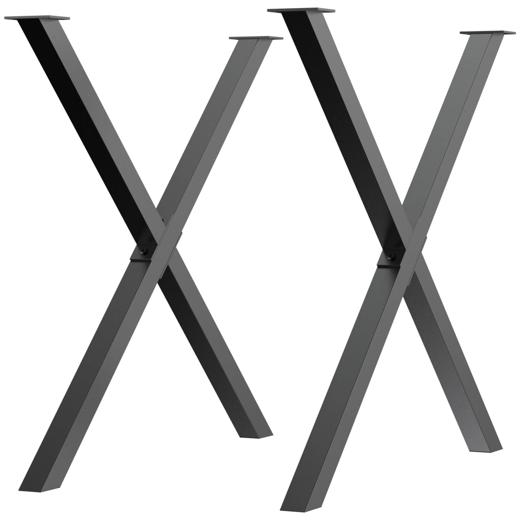 Piedi per Tavolo Industriali in Acciaio Nero ¨C zephmum ¨C 80x72 cm
