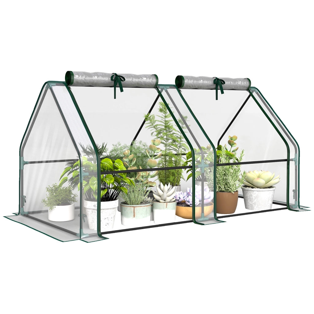 Serra da Giardino con Finestra a Zip ¨C Xylo ¨C Acciaio 180x90x90 cm Trasparente