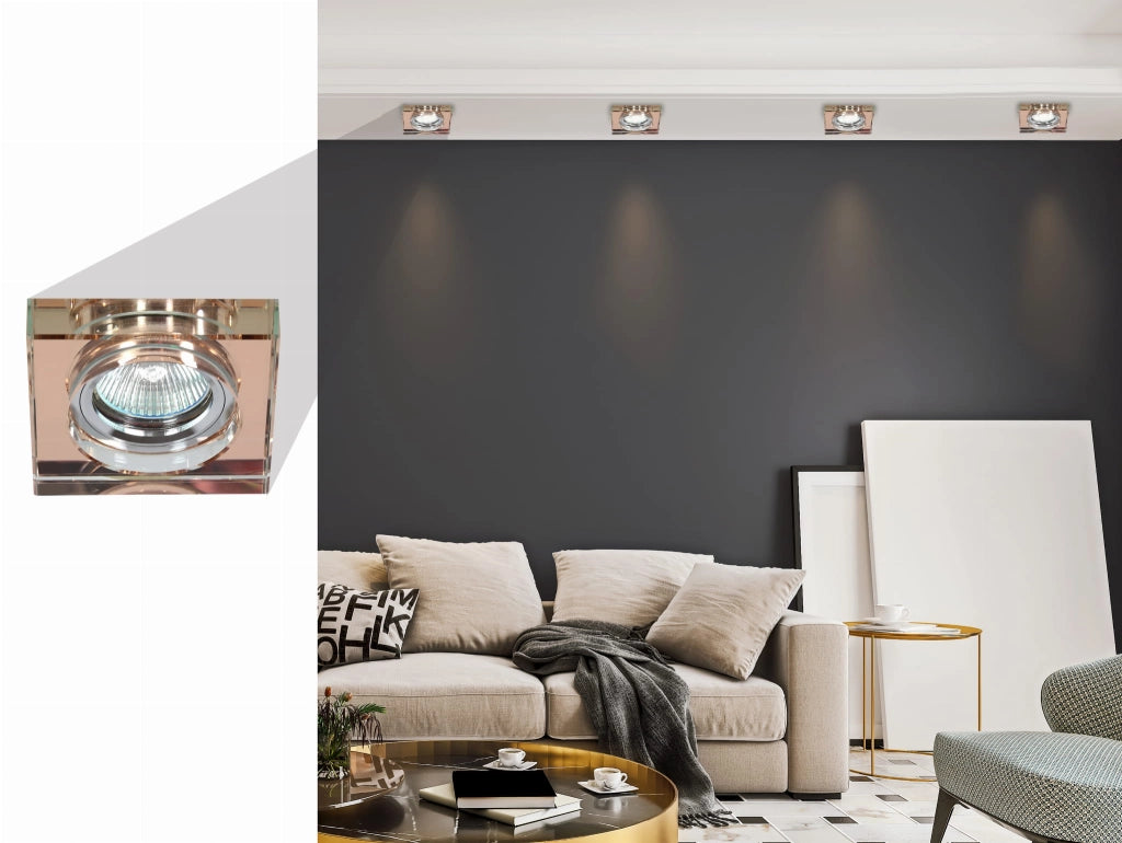 Faretto incasso Candellux SS-16 vetro bronzo MR16 quadrato