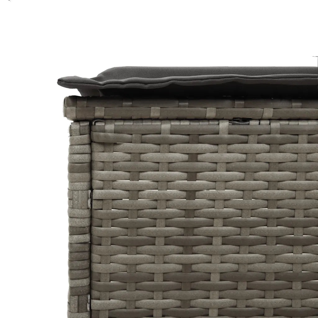 Lettino Prendisole | Sdraio da giardino | Lettino da sole con Cuscino Grigio in Polyrattan