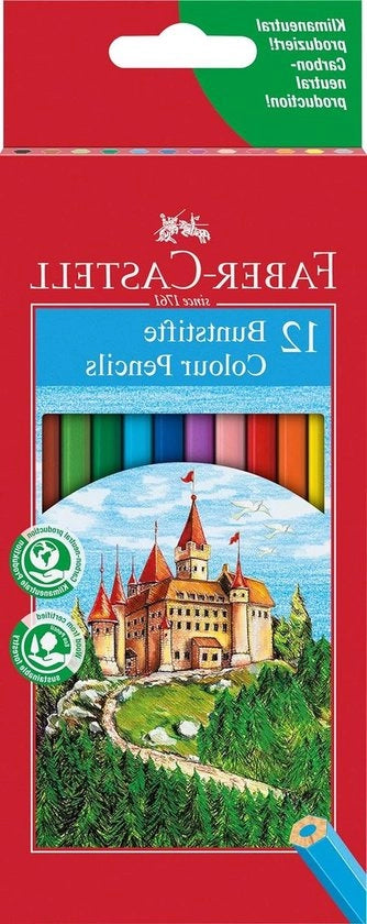 Pitture a pastello a sei angoli 12 pezzi confezione cartonata diverse colori - tema castello - qualità eccezionale