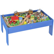 Tavolo da gioco bambini ¨C zephmum ¨C blu, legno, 98x60,5x40 cm