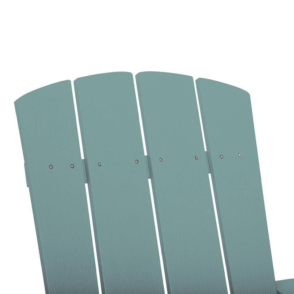 Sedia da giardino in legno di plastica turchese con poggiapiedi resistente agli agenti atmosferici in stile moderno