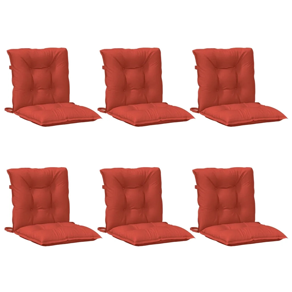 vidaXL Cuscini Sedia Schiena Bassa 6 pz Rosso Mélange 100x50x7 Tessuto