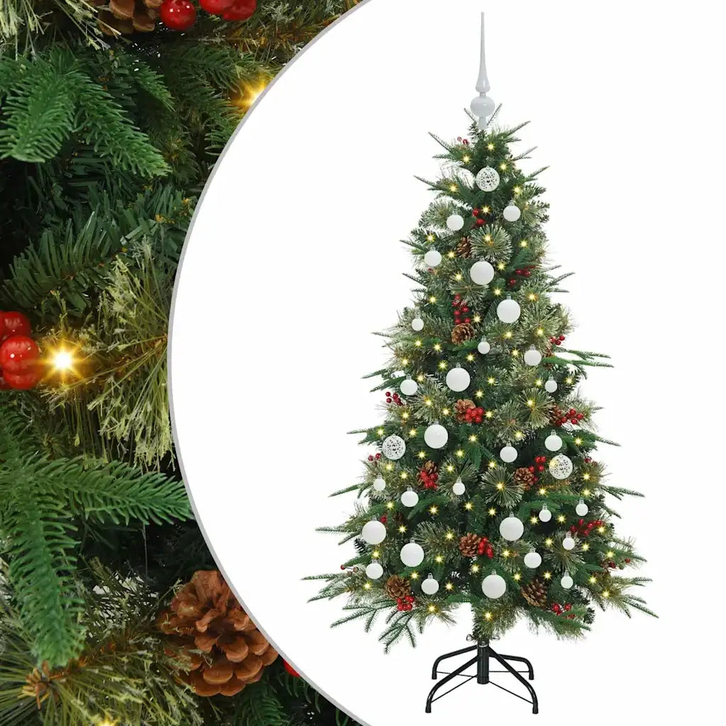 Albero di Natale Artificiale con Rami Pieghevoli Verde 150 cm
