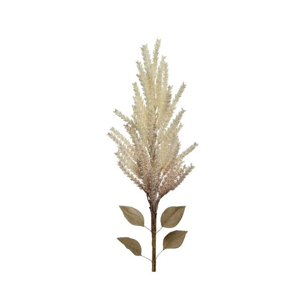 PAMPAS DECORATIVA CREMA H94CM CON FOGLIE