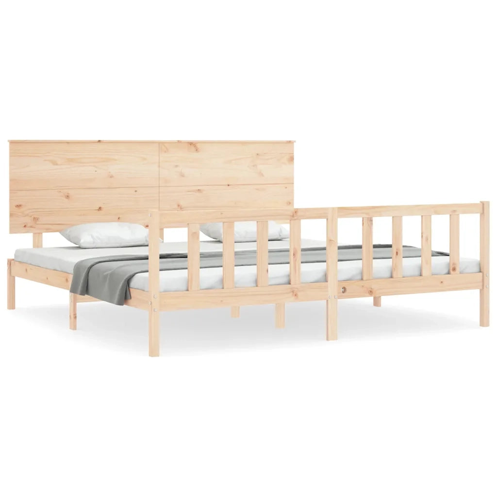 Giroletto senza Materasso-Struttura Letto 200x200 cm in Legno Massello di Pino 702231