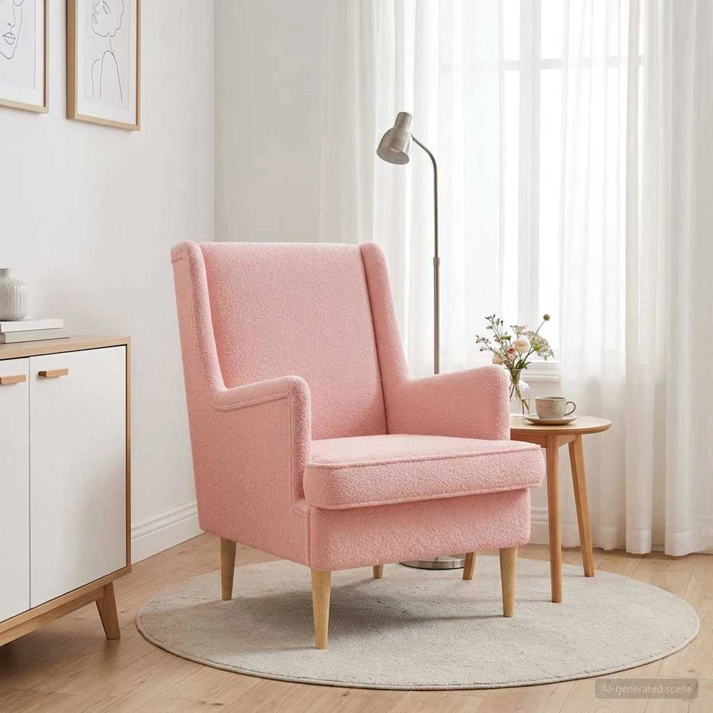 Poltrona Rosa Bouclé 42029958