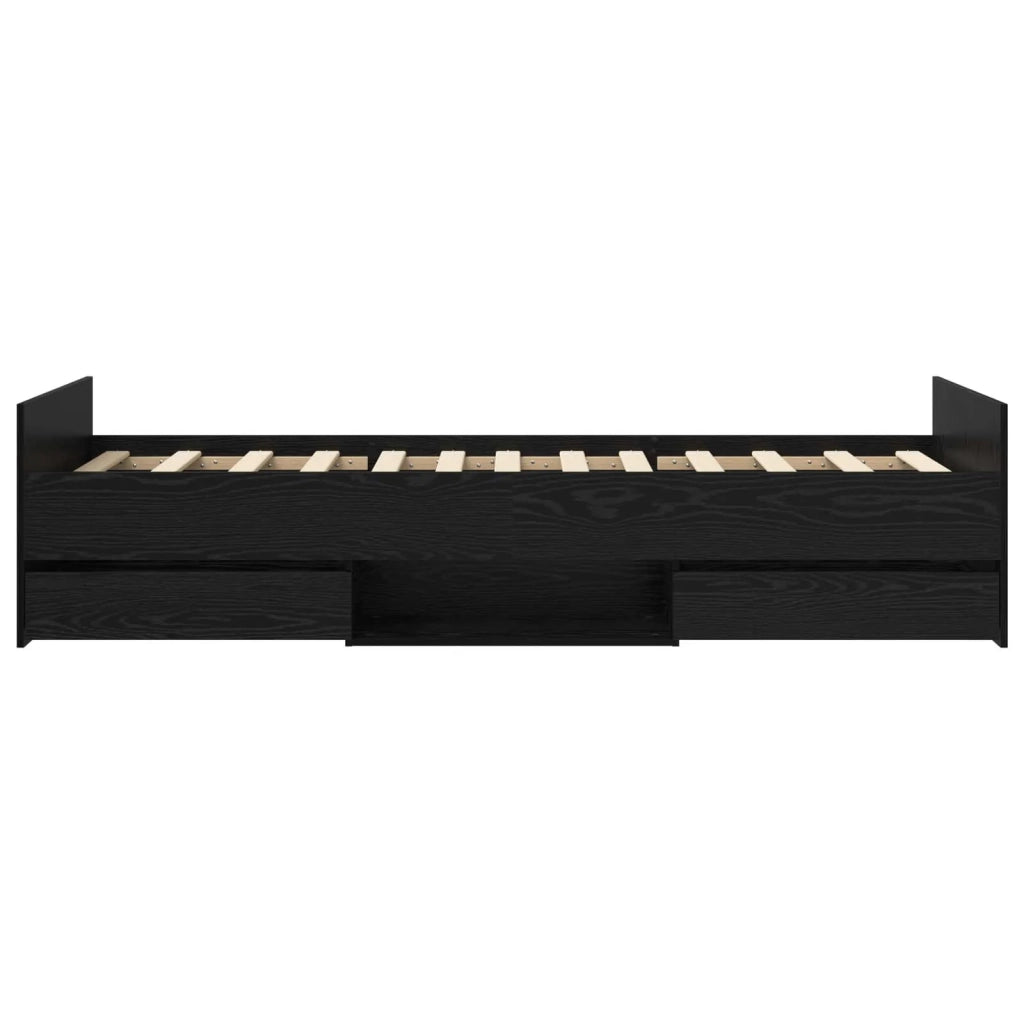 Telaio del letto con storage Rovere Nero 80 x 200 cm 3429515