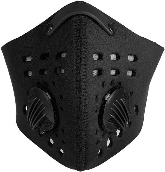 Maschera antipolvere con filtro e grilletta, stoffa respirabile in neoprene di alta qualità - 4 opzioni di colore disponibili per l'uso all'aperto in bicicletta