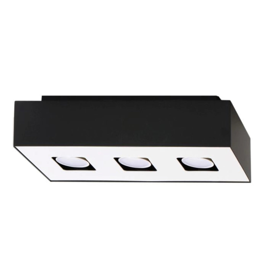 Lampada da soffitto a LED GU10 a 3 luci mono zaffiro blu rettangolare in acciaio
