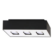 Lampada da soffitto a LED GU10 a 3 luci mono zaffiro blu rettangolare in acciaio